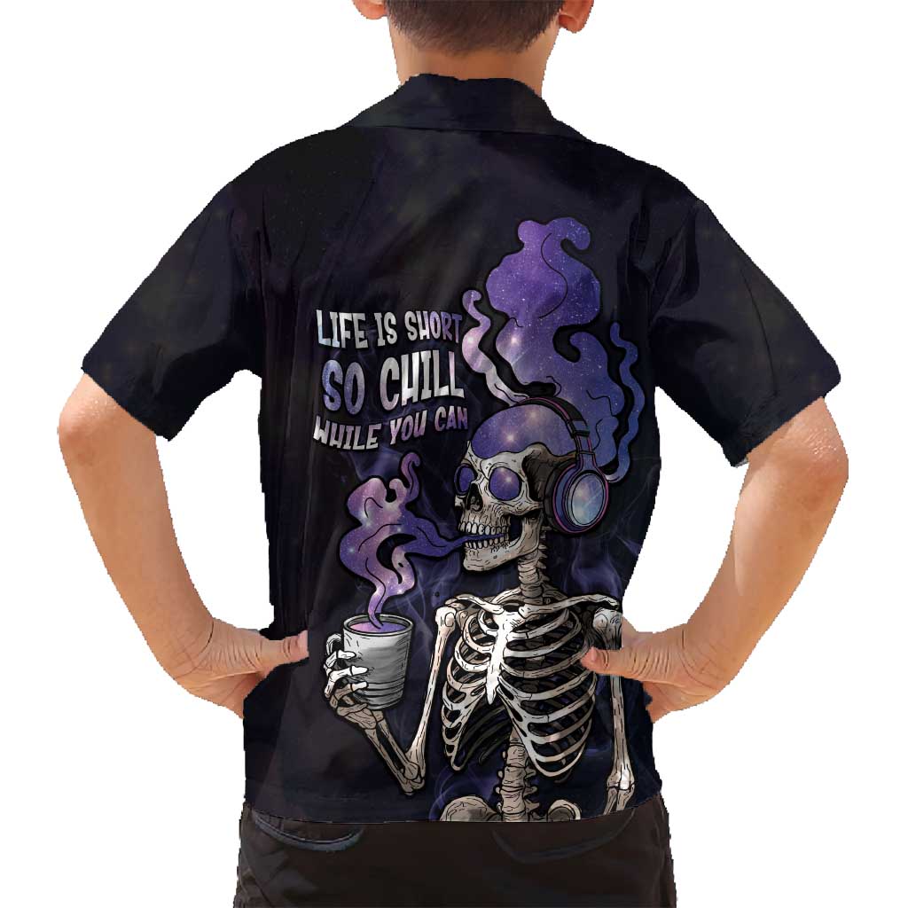 Skull Family Matching Off Shoulder Maxi Dress and Hawaiian Shirt Mentally Ill But Totally Chill