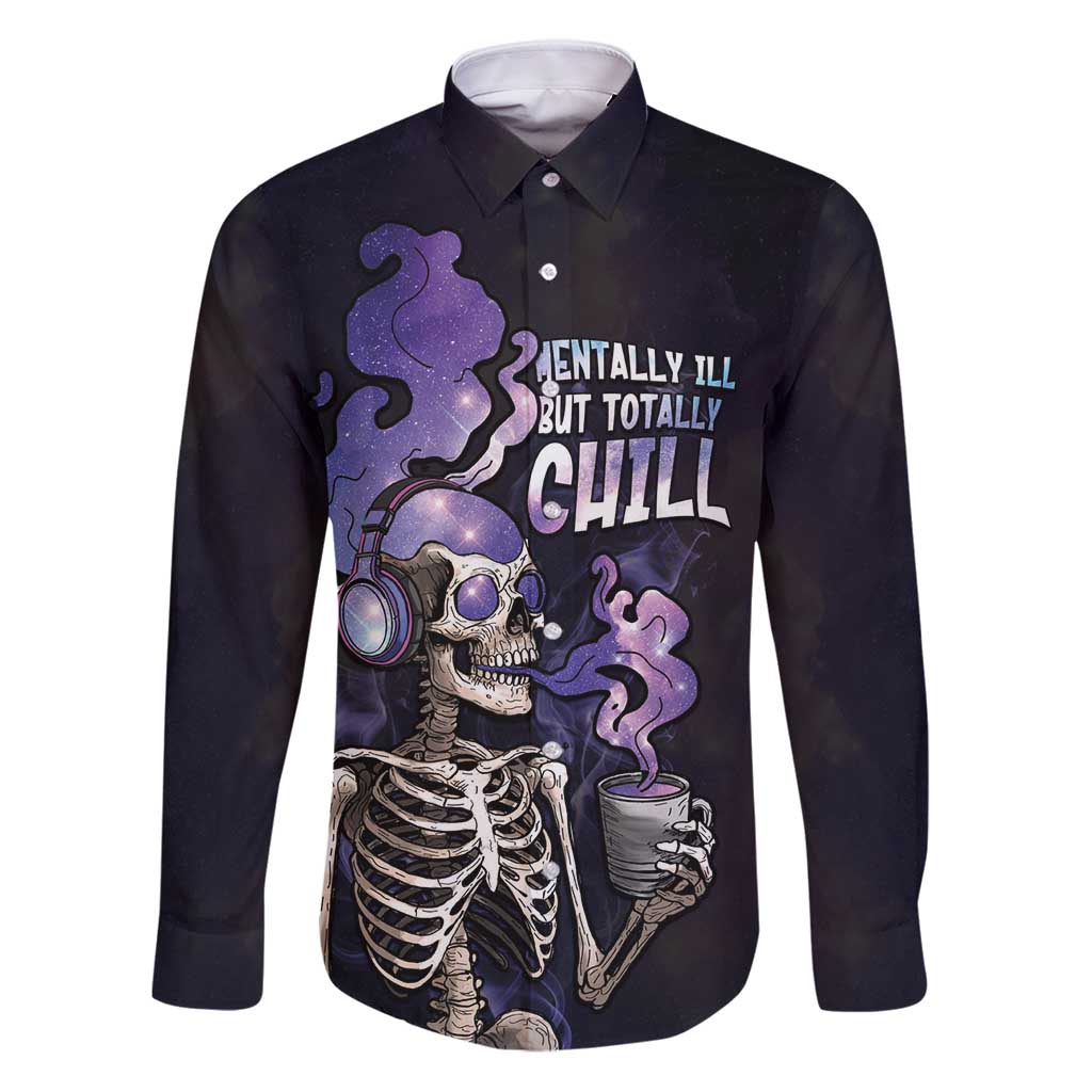 Skull Family Matching Puletasi and Hawaiian Shirt Mentally Ill But Totally Chill