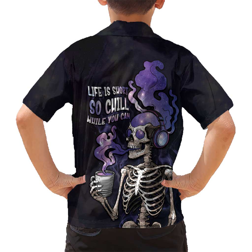 Skull Family Matching Short Sleeve Bodycon Dress and Hawaiian Shirt Mentally Ill But Totally Chill