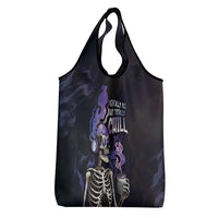Skull Grocery Bag Mentally Ill But Totally Chill