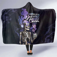 Skull Hooded Blanket Mentally Ill But Totally Chill