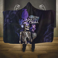 Skull Hooded Blanket Mentally Ill But Totally Chill