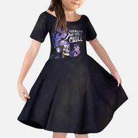 Skull Kid Short Sleeve Dress Mentally Ill But Totally Chill