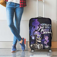 Skull Luggage Cover Mentally Ill But Totally Chill