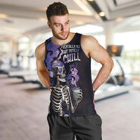 Skull Men Tank Top Mentally Ill But Totally Chill