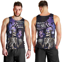 Skull Men Tank Top Mentally Ill But Totally Chill