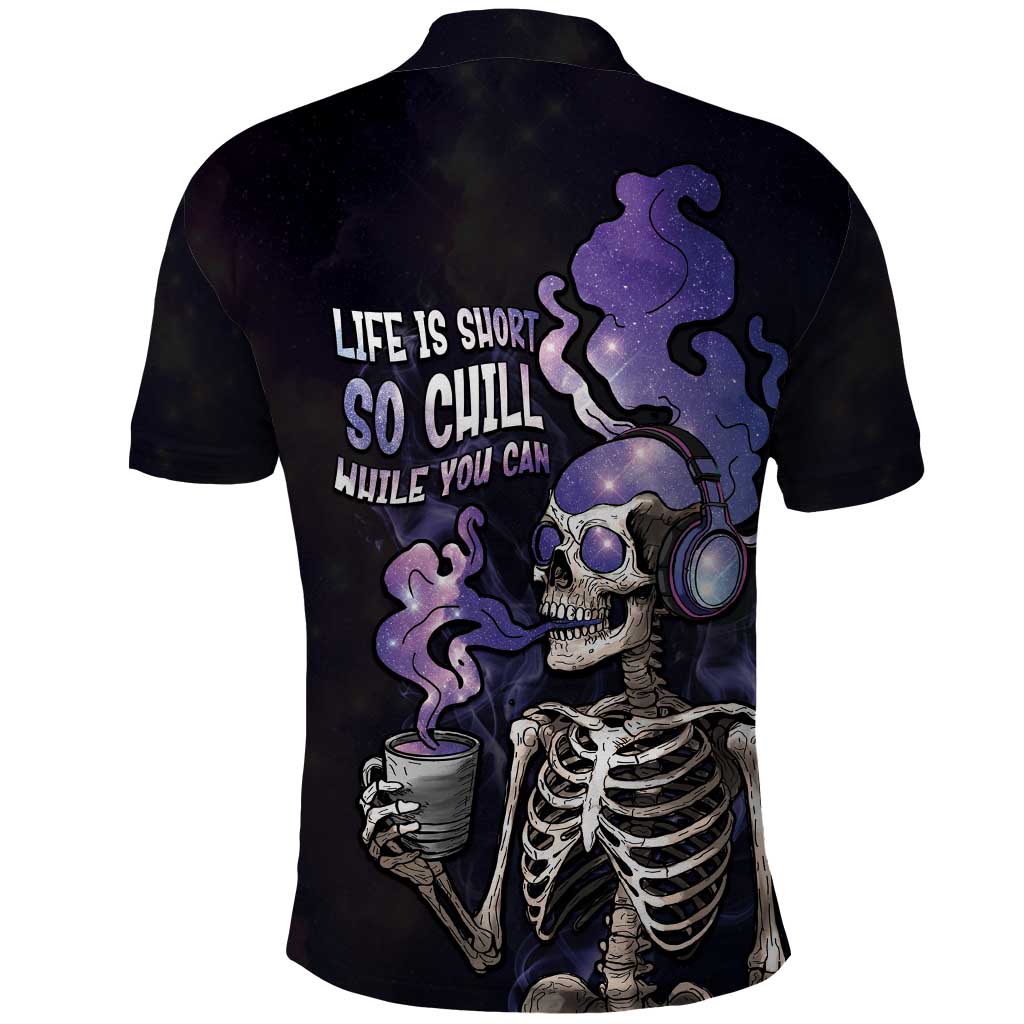 Skull Polo Shirt Mentally Ill But Totally Chill