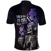 Skull Polo Shirt Mentally Ill But Totally Chill