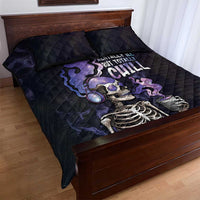 Skull Quilt Bed Set Mentally Ill But Totally Chill