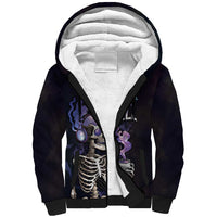 Skull Sherpa Hoodie Mentally Ill But Totally Chill