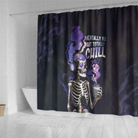 Skull Shower Curtain Mentally Ill But Totally Chill