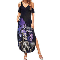 Skull Summer Maxi Dress Mentally Ill But Totally Chill