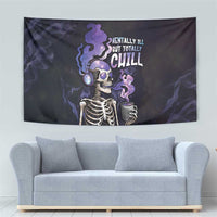 Skull Tapestry Mentally Ill But Totally Chill