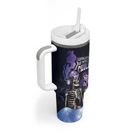 Skull Tumbler With Handle Mentally Ill But Totally Chill