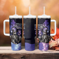 Skull Tumbler With Handle Mentally Ill But Totally Chill