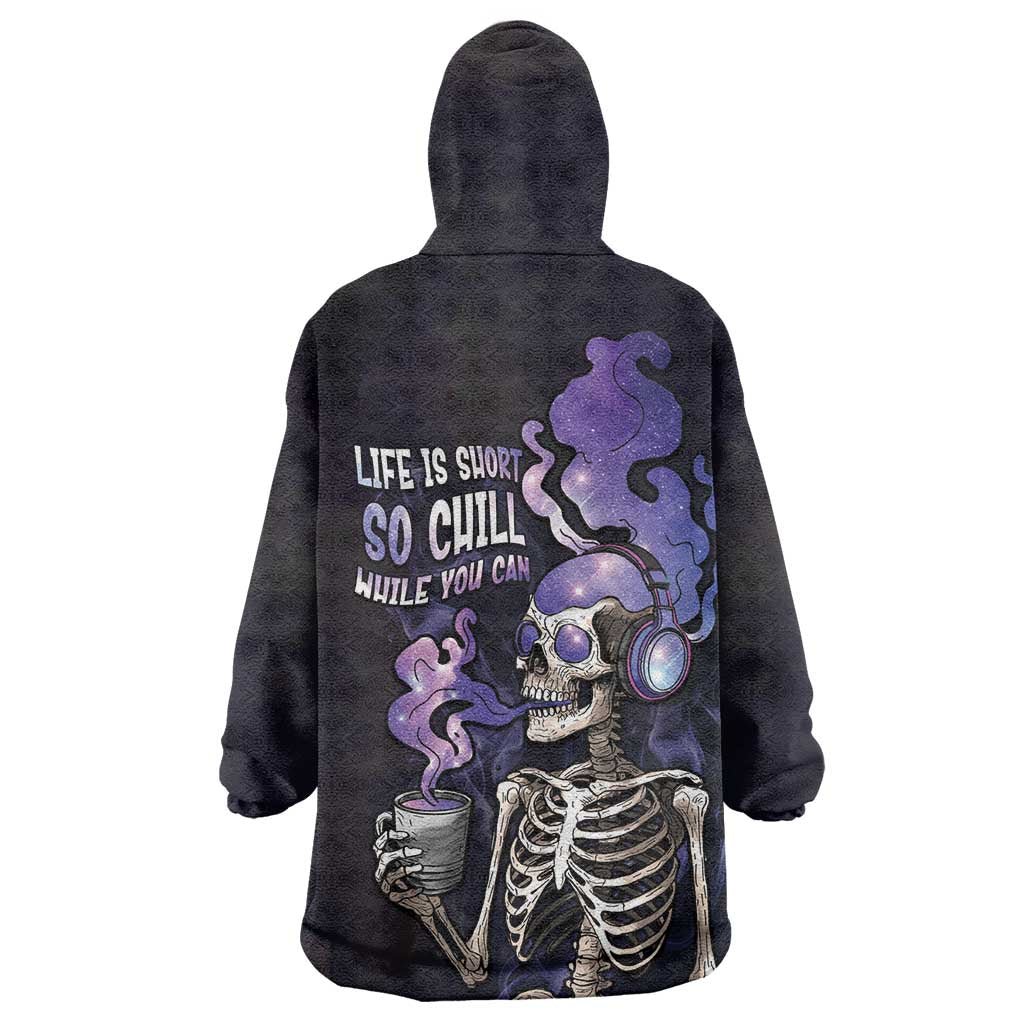 Skull Wearable Blanket Hoodie Mentally Ill But Totally Chill