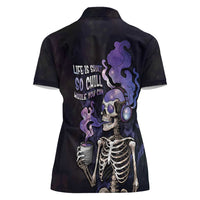 Skull Women Polo Shirt Mentally Ill But Totally Chill