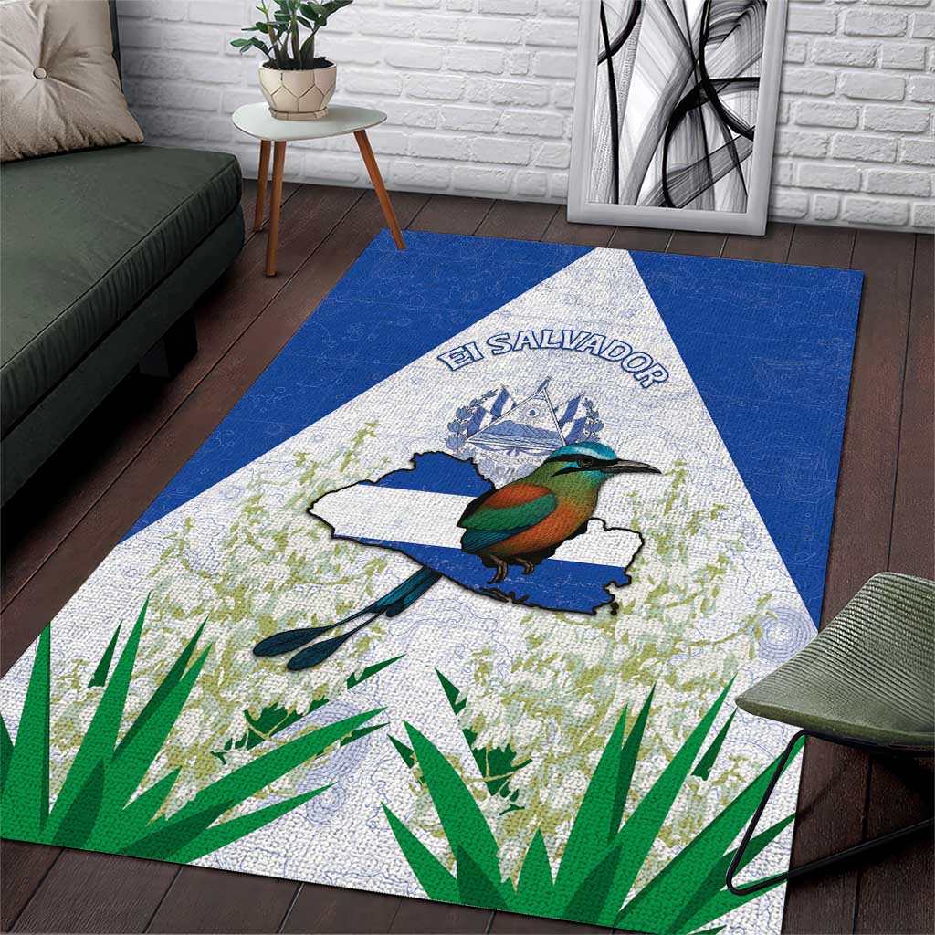 El Salvador Area Rug Torogoz Bird Map