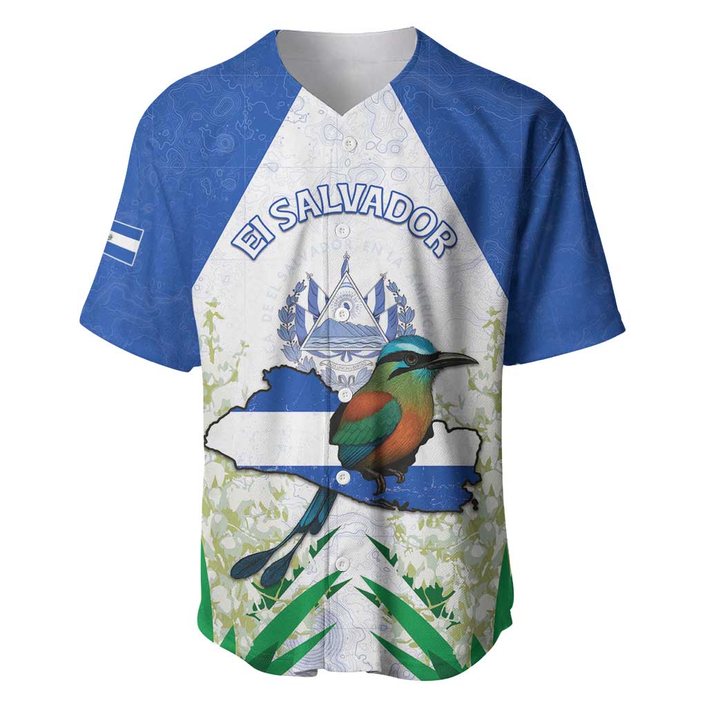 Personalized El Salvador Baseball Jersey Torogoz Bird Map