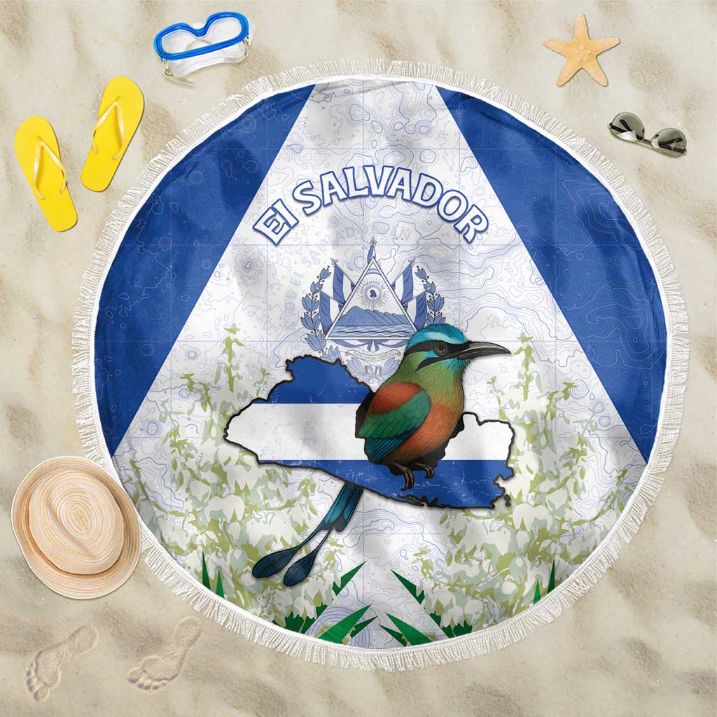 El Salvador Beach Blanket Torogoz Bird Map