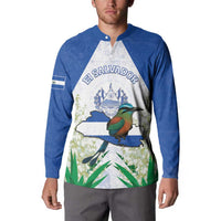 Personalized El Salvador Button Sweatshirt Torogoz Bird Map