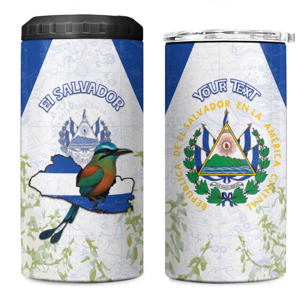 Personalized El Salvador 4 in 1 Can Cooler Tumbler Torogoz Bird Map
