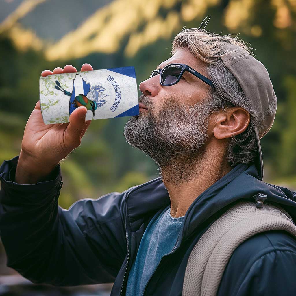 Personalized El Salvador 4 in 1 Can Cooler Tumbler Torogoz Bird Map