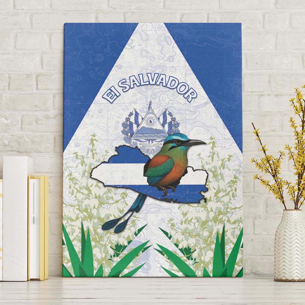 El Salvador Canvas Wall Art Torogoz Bird Map