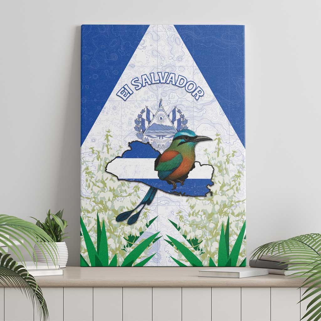 El Salvador Canvas Wall Art Torogoz Bird Map