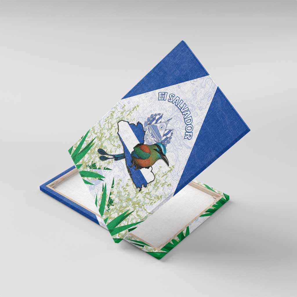 El Salvador Canvas Wall Art Torogoz Bird Map