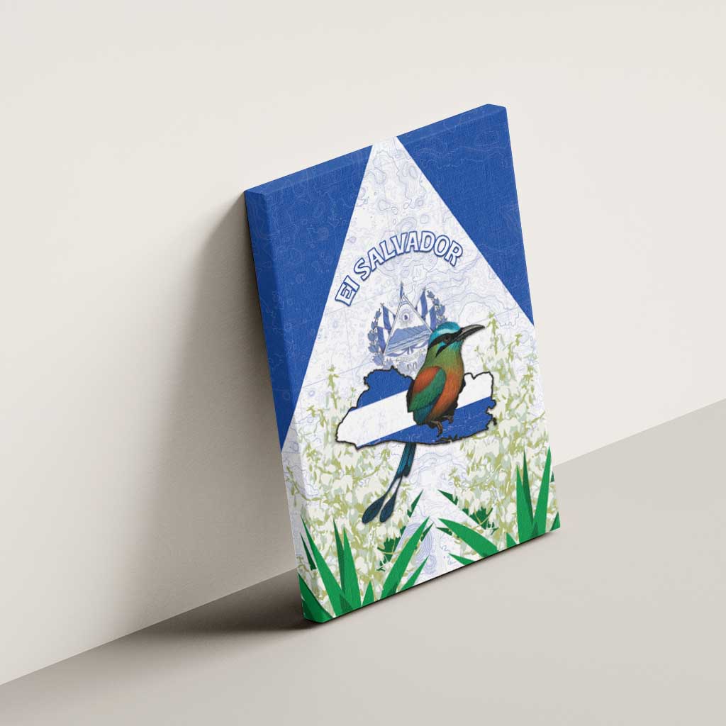El Salvador Canvas Wall Art Torogoz Bird Map