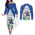 Personalized El Salvador Couples Matching Off The Shoulder Long Sleeve Dress and Long Sleeve Button Shirt Torogoz Bird Map