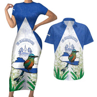 Personalized El Salvador Couples Matching Short Sleeve Bodycon Dress and Hawaiian Shirt Torogoz Bird Map