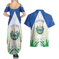 Personalized El Salvador Couples Matching Summer Maxi Dress and Hawaiian Shirt Torogoz Bird Map