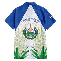 Personalized El Salvador Family Matching Off The Shoulder Long Sleeve Dress and Hawaiian Shirt Torogoz Bird Map