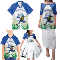 Personalized El Salvador Family Matching Puletasi and Hawaiian Shirt Torogoz Bird Map