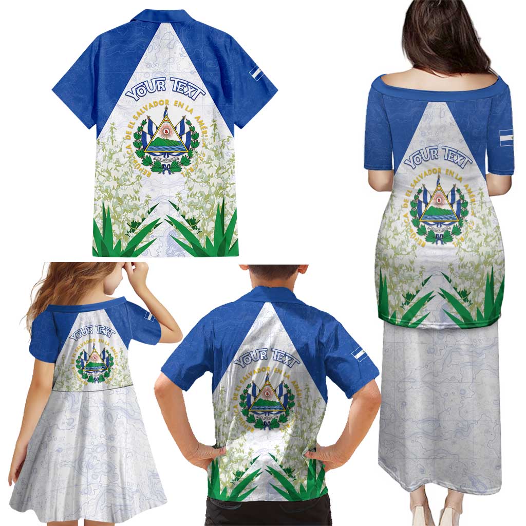 Personalized El Salvador Family Matching Puletasi and Hawaiian Shirt Torogoz Bird Map