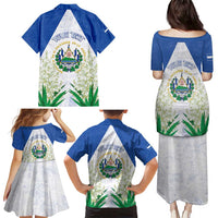 Personalized El Salvador Family Matching Puletasi and Hawaiian Shirt Torogoz Bird Map