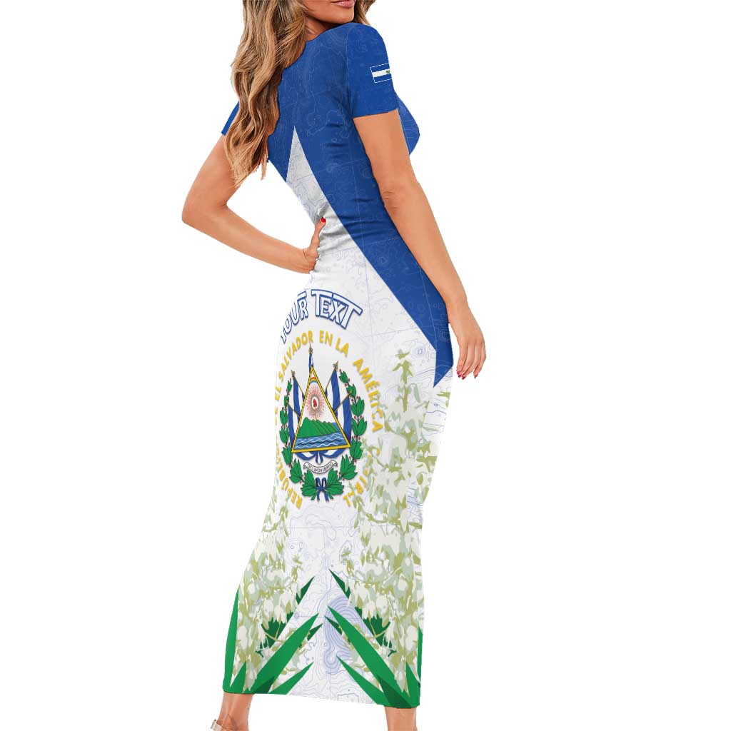 Personalized El Salvador Family Matching Short Sleeve Bodycon Dress and Hawaiian Shirt Torogoz Bird Map