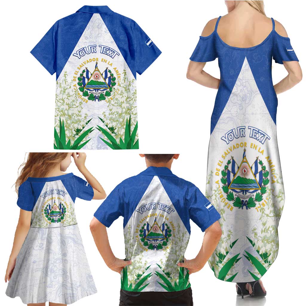 Personalized El Salvador Family Matching Summer Maxi Dress and Hawaiian Shirt Torogoz Bird Map