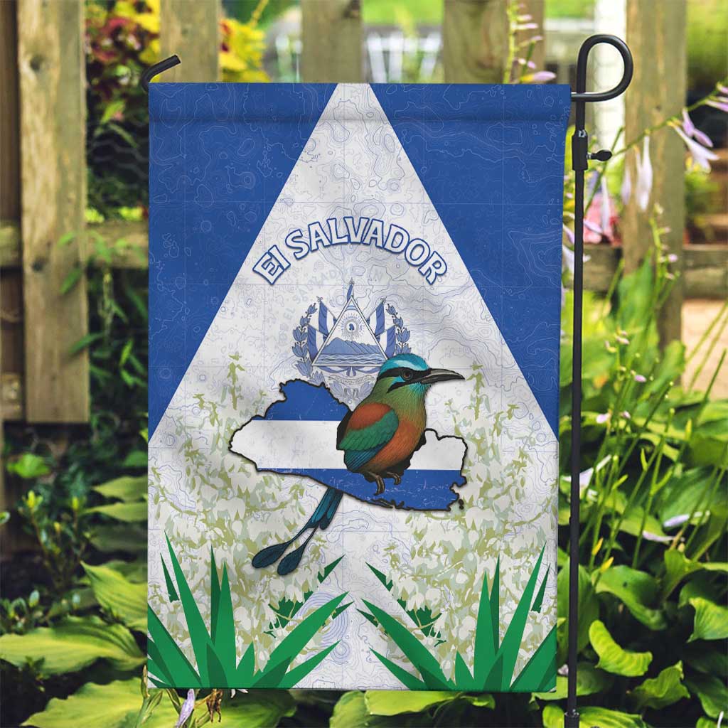 El Salvador Garden Flag Torogoz Bird Map