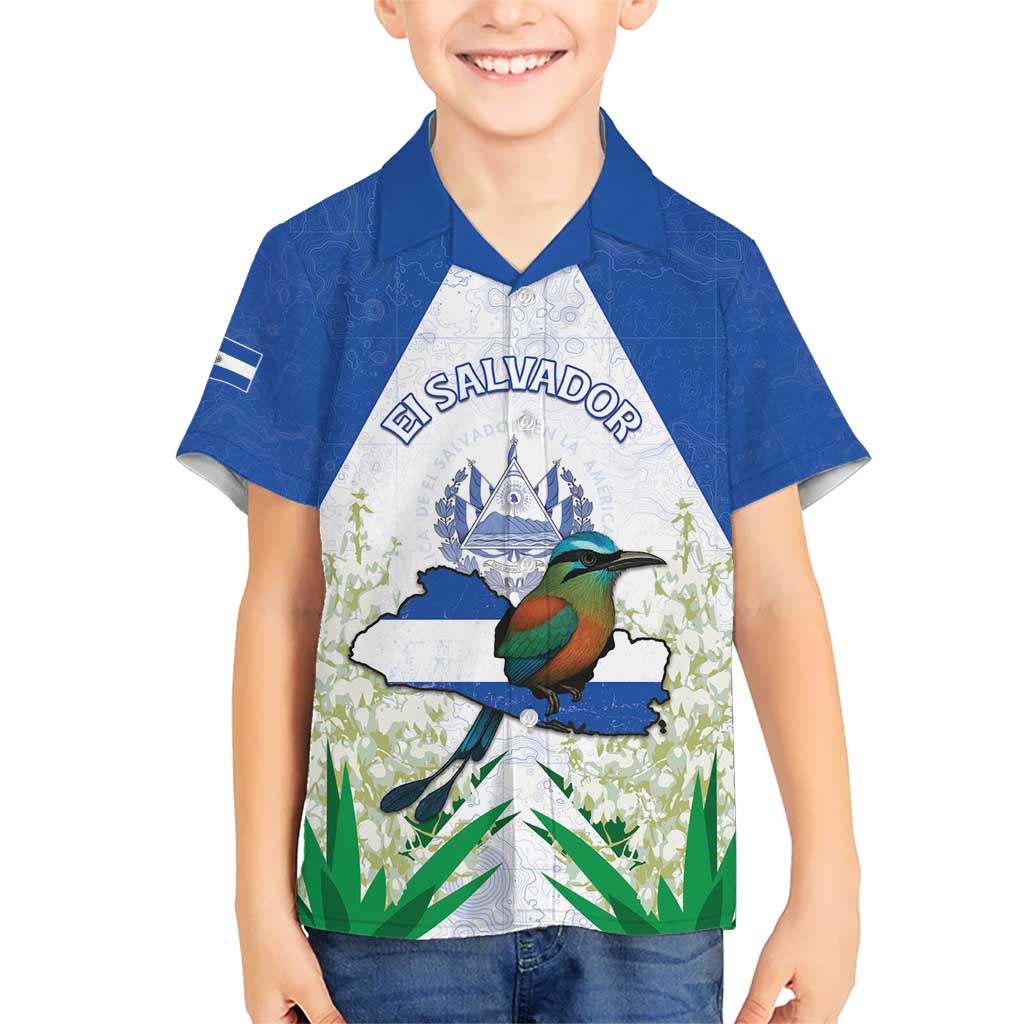 Personalized El Salvador Kid Hawaiian Shirt Torogoz Bird Map