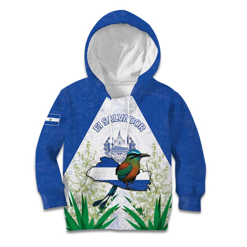 Personalized El Salvador Kid Hoodie Torogoz Bird Map