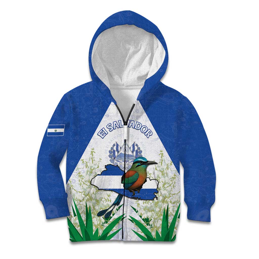 Personalized El Salvador Kid Hoodie Torogoz Bird Map