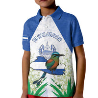 Personalized El Salvador Kid Polo Shirt Torogoz Bird Map