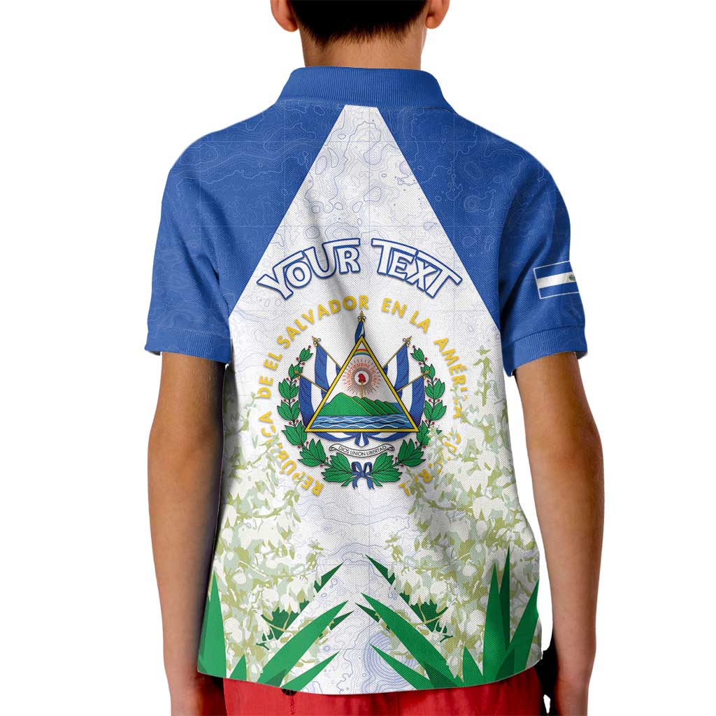 Personalized El Salvador Kid Polo Shirt Torogoz Bird Map