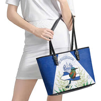 El Salvador Leather Tote Bag Torogoz Bird Map