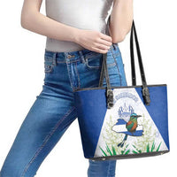 El Salvador Leather Tote Bag Torogoz Bird Map