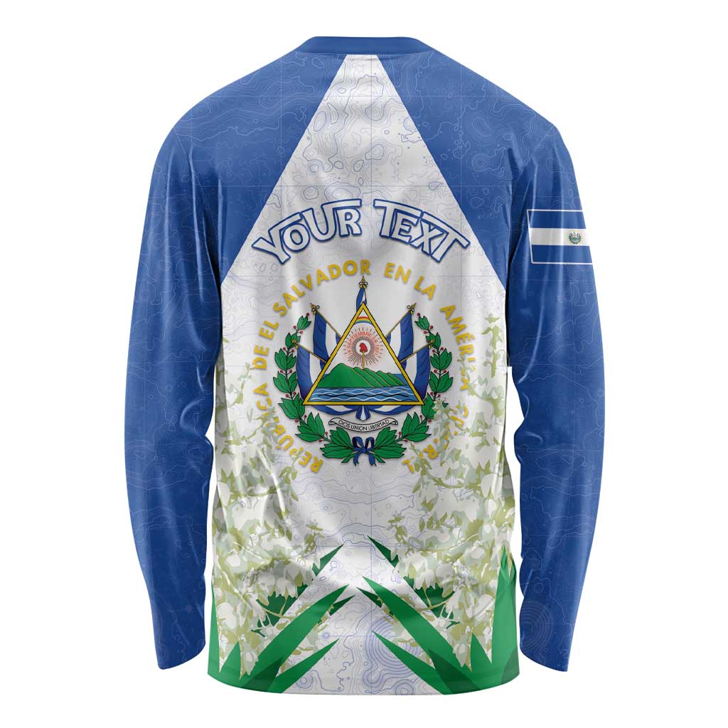Personalized El Salvador Long Sleeve Shirt Torogoz Bird Map