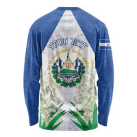 Personalized El Salvador Long Sleeve Shirt Torogoz Bird Map